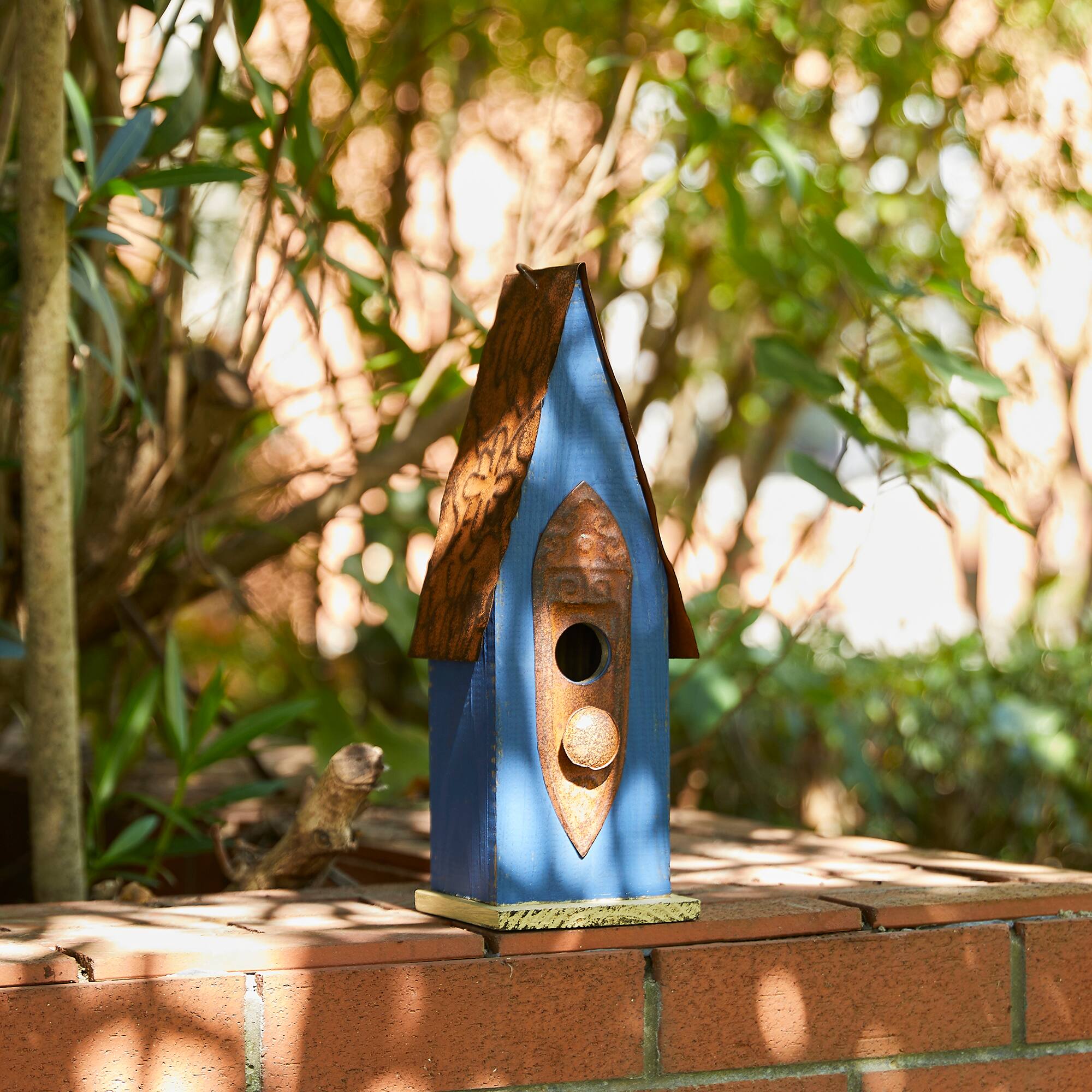 Glitzhome® 13" Hanging Distressed Wood Garden Birdhouse